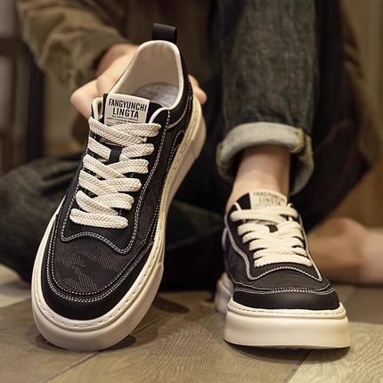 夏季季透气男士休闲鞋45百搭软底帆布鞋46特大码47潮流运动板鞋48