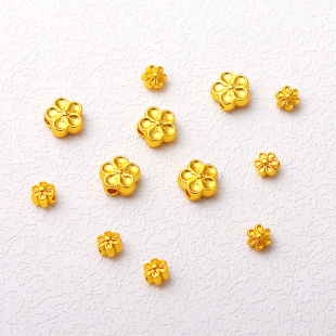 diy配件越南沙金小桃花梅花花月佳期转运珠配珠手链手串手工编织