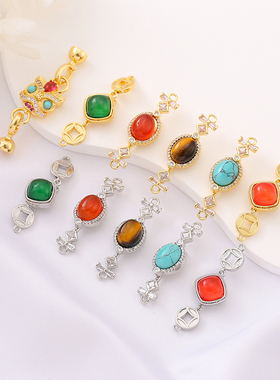 18k镀金保色镶锆宝石万能收尾扣手工串珠diy材料手链项链饰品配件