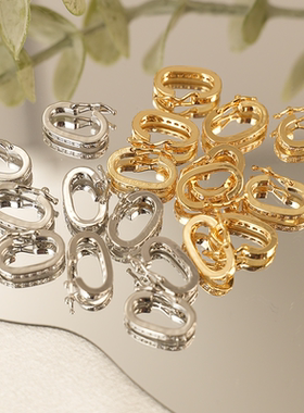 18k包金保色锆石百搭卡扣手链项链吊扣diy接头连接扣珍珠手串扣头