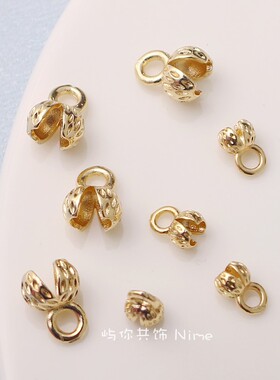 14k包金保色花苞包扣手链项链链接扣收尾夹扣diy饰品配件