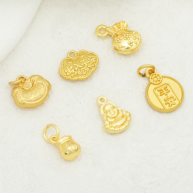 18k铜镀保色佛祖出入平安吊牌件