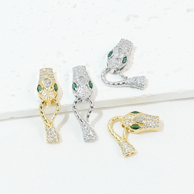 镶锆石蛇头蛇尾链接珍珠饰品扣