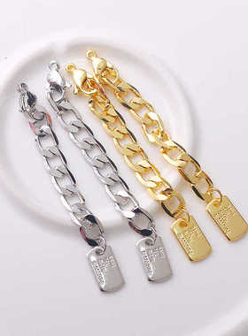 14K包金保色龙虾扣猪鼻子链O链延长链加长链diy手链项链收尾配件