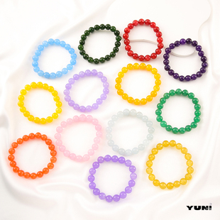 收藏级天然彩色转运手链DIY配件多色串珠手串招财祈福平安手串