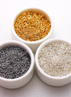 S925纯银镀14K金色保色开口圈单圈diy手链项链饰品连接圈材料配件