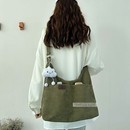 秋冬条绒包包女大容量单肩通勤学生斜挎包松弛感慵懒布包托特包潮