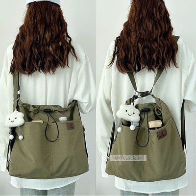 帆布通勤上课防水布料可装书电脑