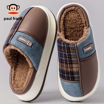 大嘴猴棉拖鞋男士居家室内厚底耐磨毛绒保暖外穿拼色情侣女款冬季