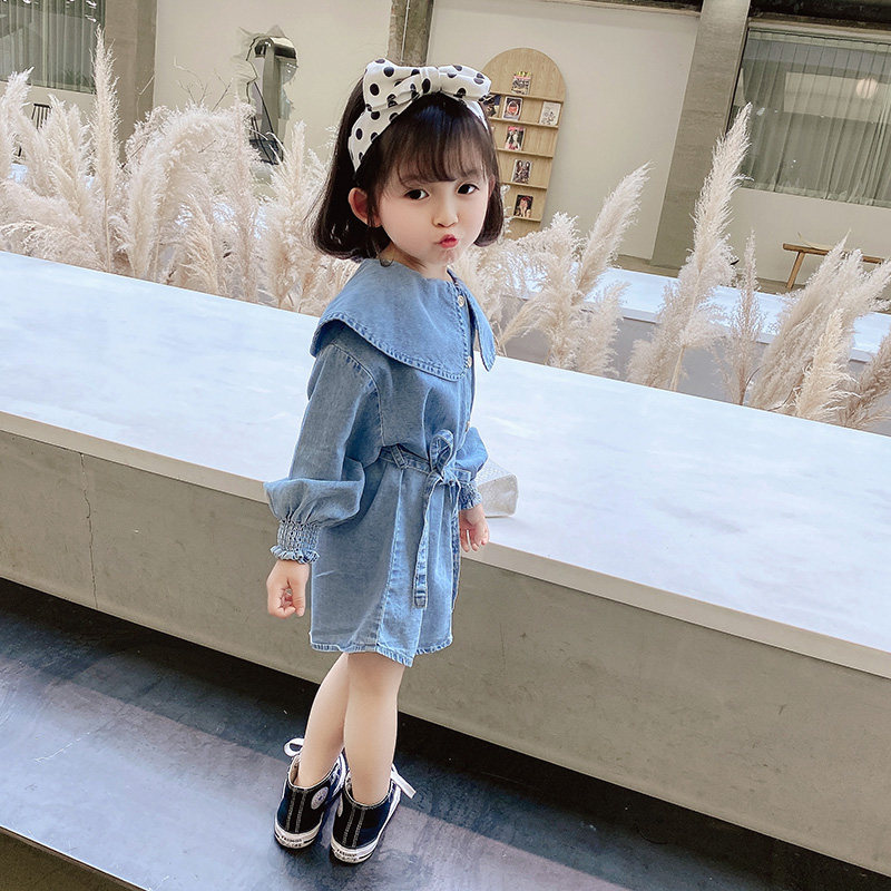 女童牛仔连衣裙2026秋装新款韩版童装儿童洋气宝宝春秋款公主裙子