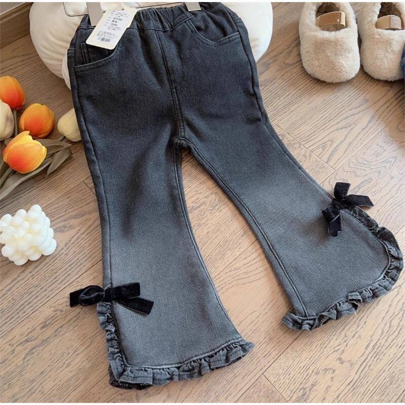 女童裤子春秋新款牛仔喇叭裤2026中小童百搭外穿洋气修身儿童裤子