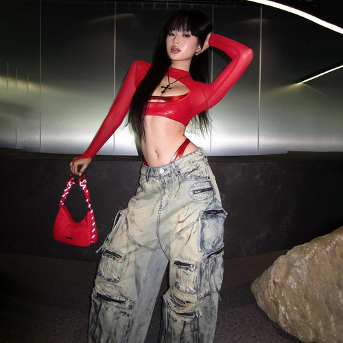 chillgirl心机镂空百搭T恤女