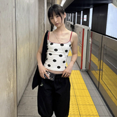 Sisjuly 欧美纯欲百搭Clean Fit风波点印花基础款 修身 吊带背心女