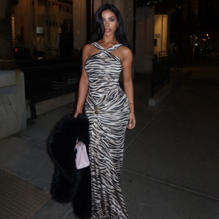 性感露背交叉挂脖式 斑马纹理 拉美裔lady时尚 连衣裙女夏 Sisjuly