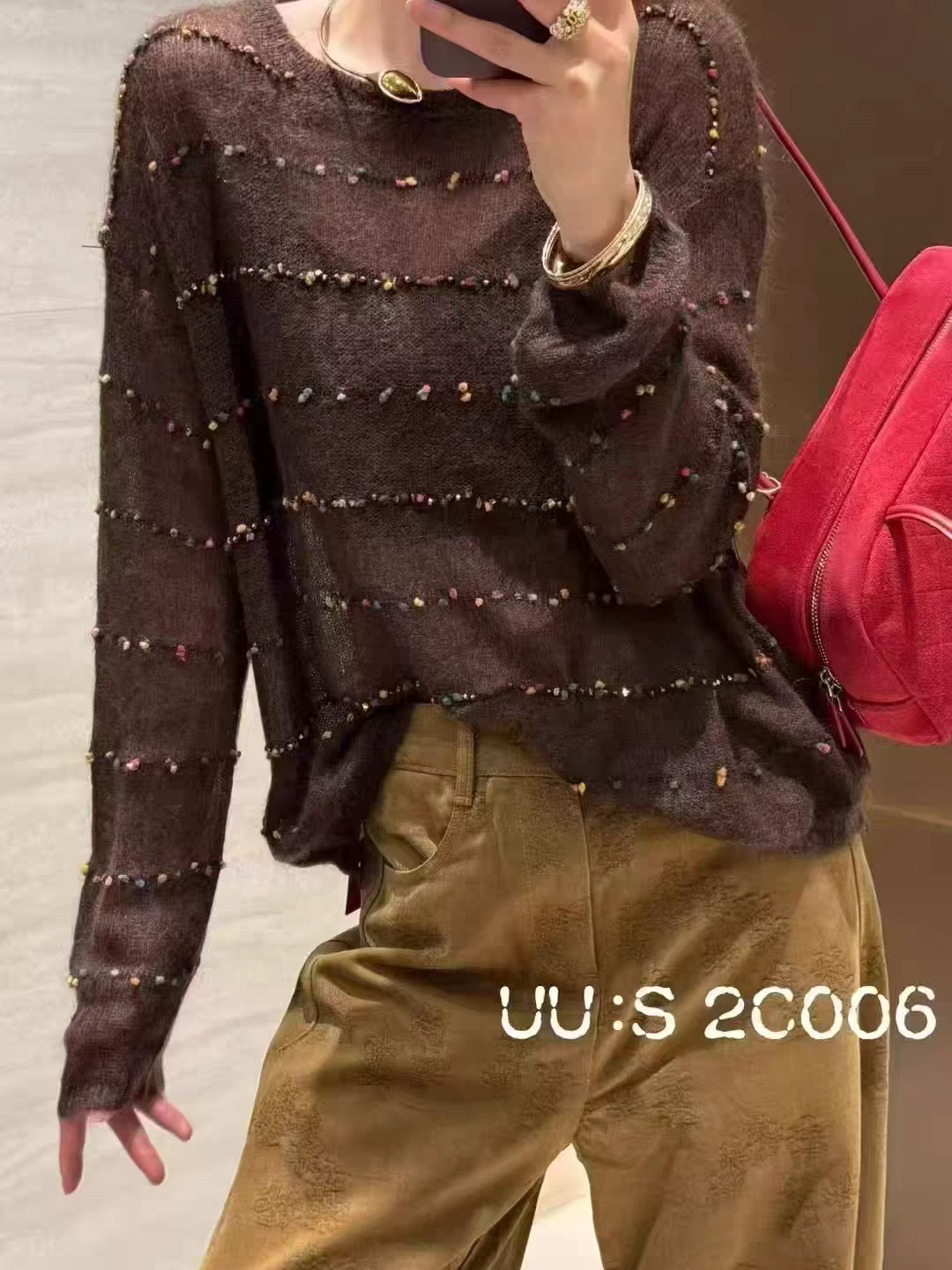 男友欧货2026秋季新款Dong.one重工彩色钉珠针织衫气质减龄上衣女