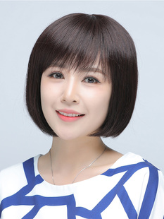 假发女短发真发全头套式妈妈款波波头短头发全真人发丝中老年假发