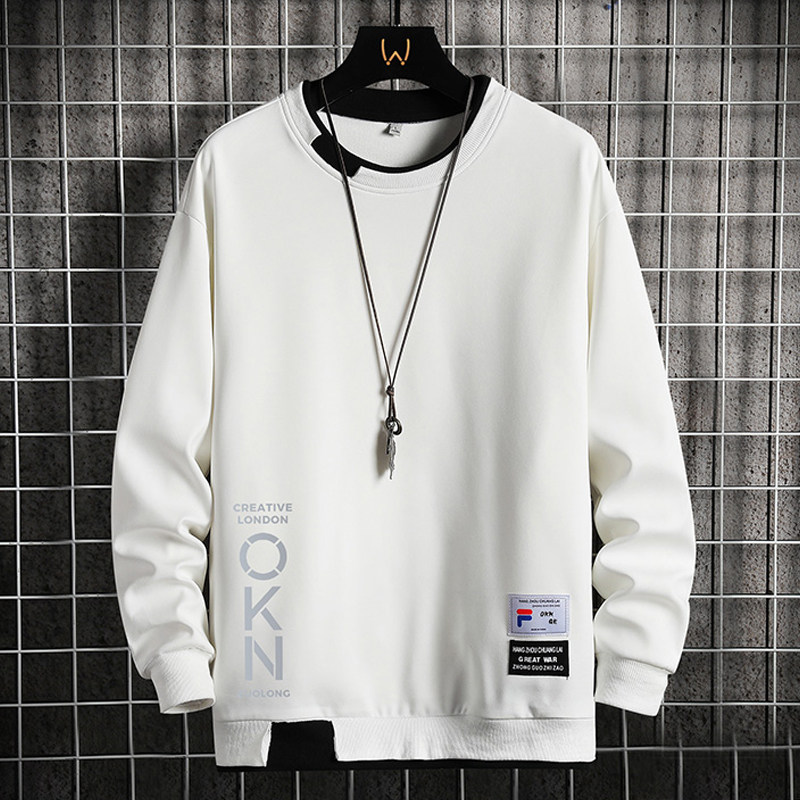 OLESTE SELLS SWEATSHIRTS MENS TRENDY BRAND LOOSE ROUND NECK LONG SLEEVES SPRING AND AUTUMN YOUTH HANDSOME TOPS