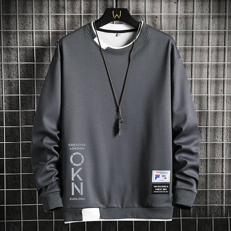 OLESTE SELLS SWEATSHIRTS MENS TRENDY BRAND LOOSE ROUND NECK LONG SLEEVES SPRING AND AUTUMN YOUTH HANDSOME TOPS