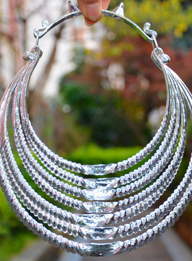 中国民族风少数民族藏银景颇族苗族银饰项圈原创复古舞蹈配饰演出