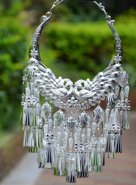 云南民族风特色少数民族藏银景颇族苗族银饰项圈复古舞蹈配饰演出