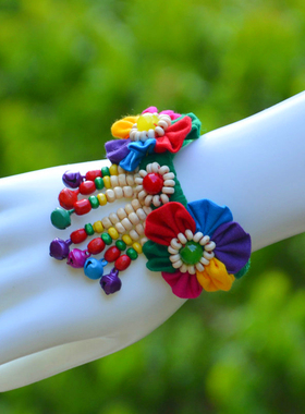 云南民族风纯手工布艺手链  原创复古小饰品女士手链送女士送老外