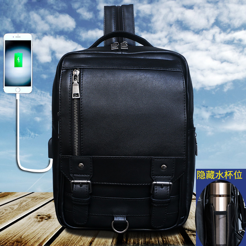 大胸包头层牛皮多功能单肩