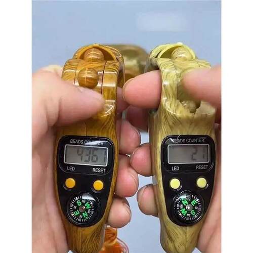 新款2026新款夜光滚珠计数器LED电子解压减压手动手指拨珠文玩计