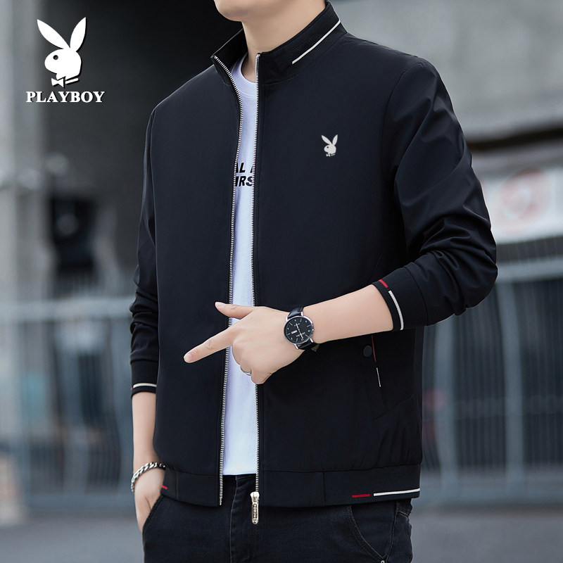 正品花花公子高端夹克男春秋季商务休闲高级感大码男装行政外套