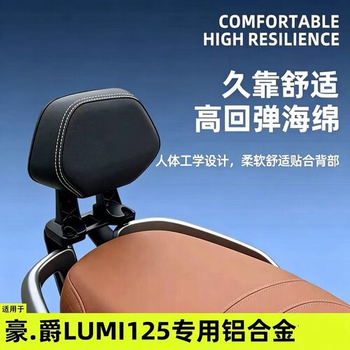 适用豪爵LUMI125后靠背专用铝合