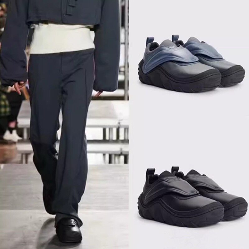 买手店正品Kiko Kostadinov德比鞋方头皮鞋魔术贴厚底男鞋增高