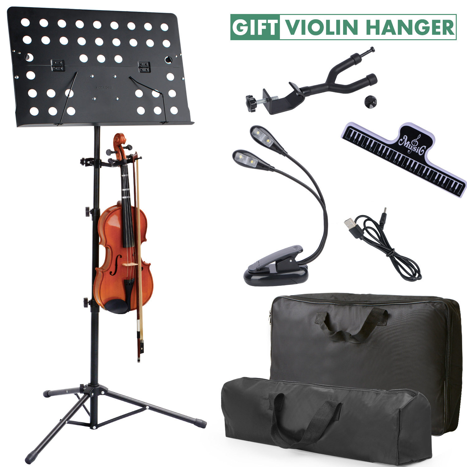 跨境外贸可折叠乐谱架塑料音乐支架金属便携伸缩吉他谱小提琴古筝