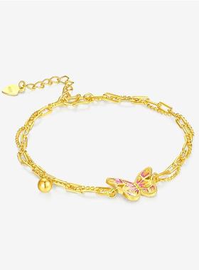 珐琅蝴蝶手链女本命年礼物不掉色