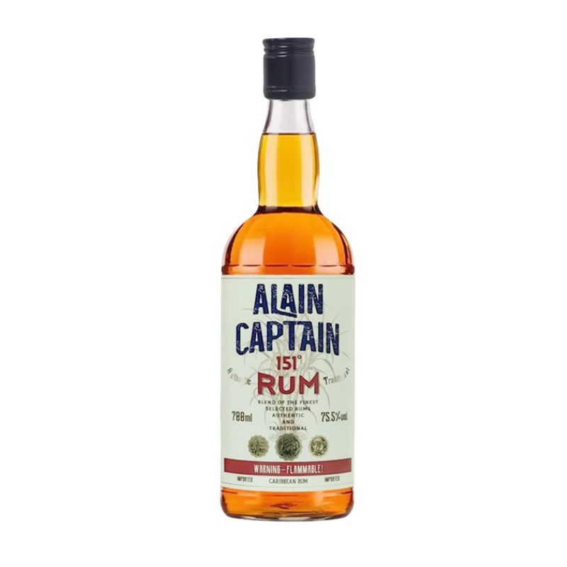 阿兰船长151朗姆酒 ALAIN CAPTAIN RUM 700mL75.5度原装进口洋酒