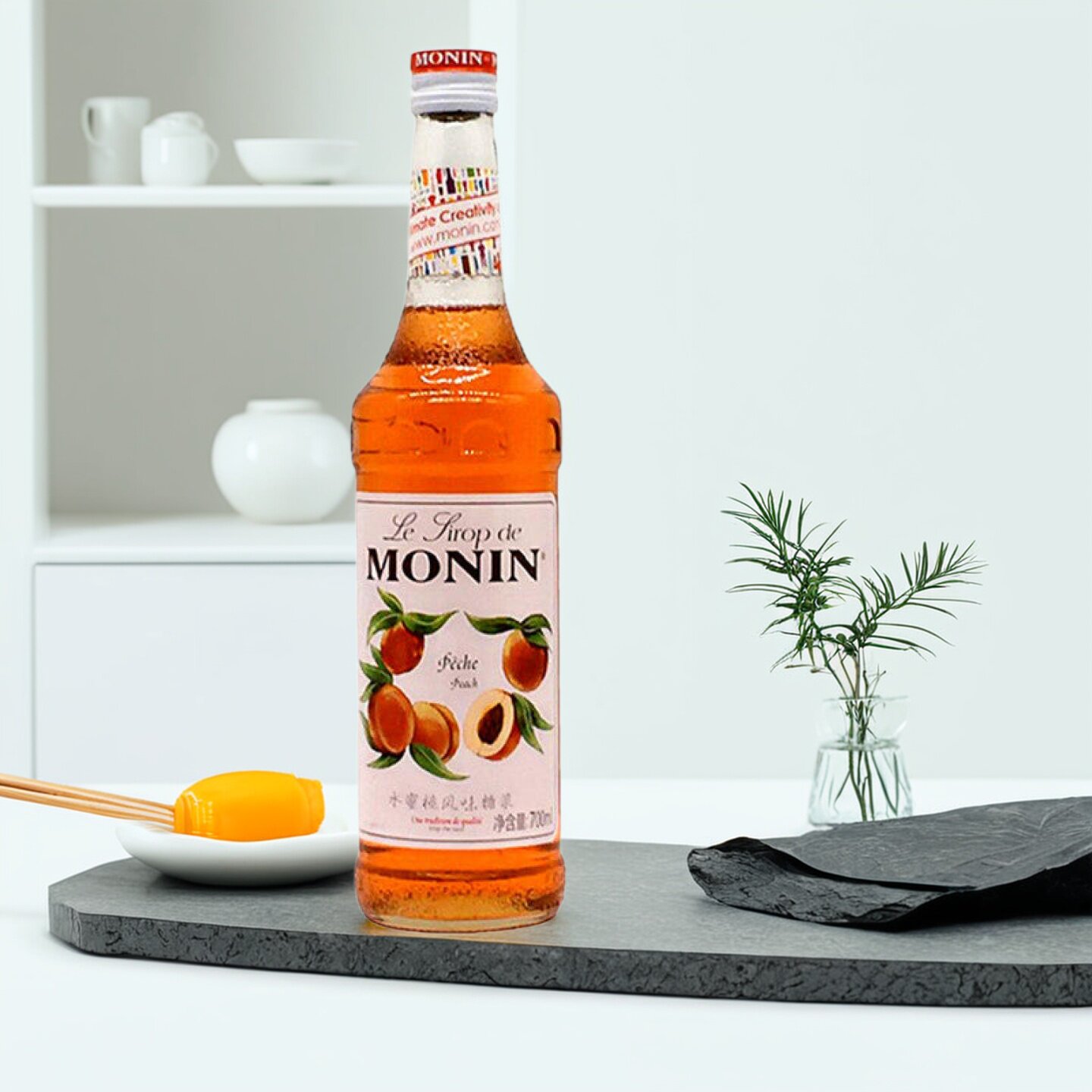 莫林水蜜桃风味糖浆MONIN Peach syrup鸡尾酒咖啡酒浓缩果汁饮品