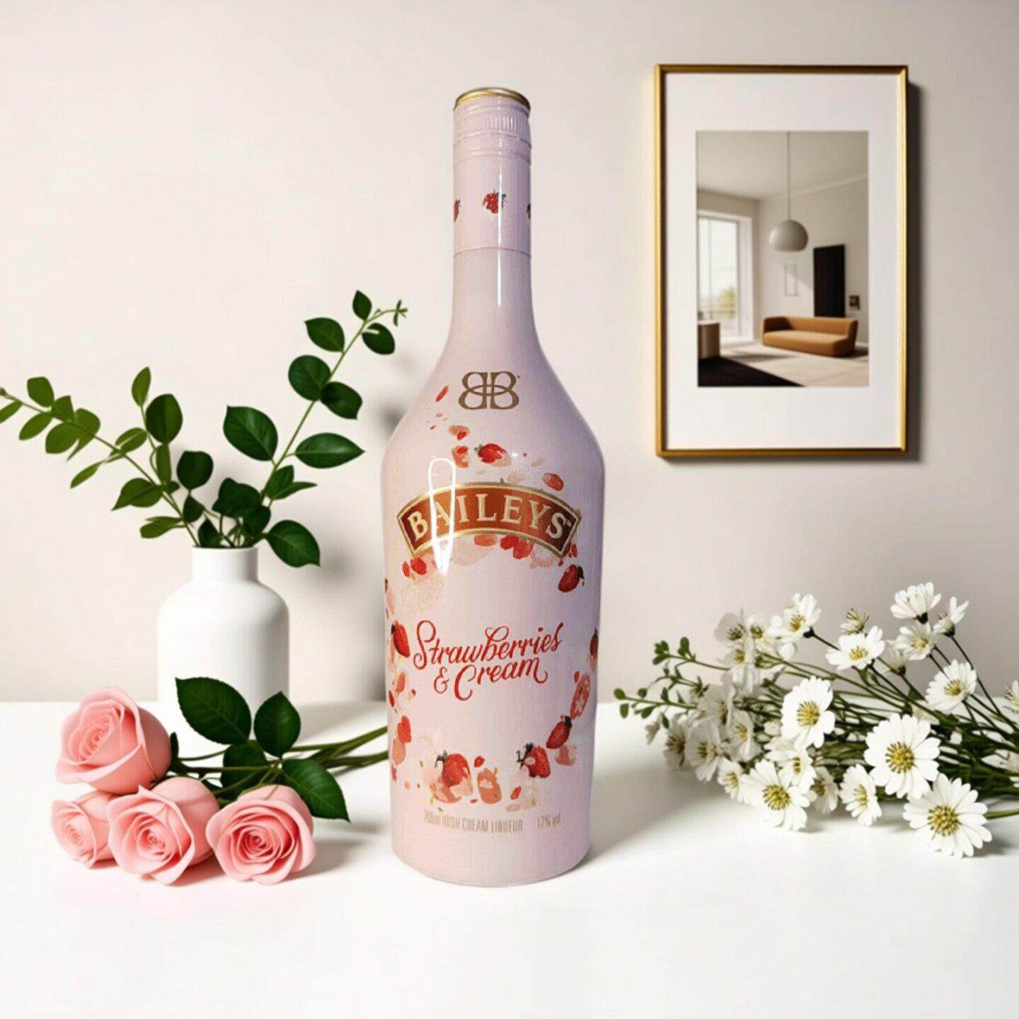 百利甜酒草莓味奶油利口酒爱尔兰进口洋酒女士微醺甜酒Baileys