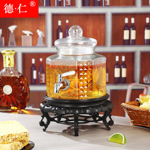 泡酒玻璃瓶带龙头加厚无铅