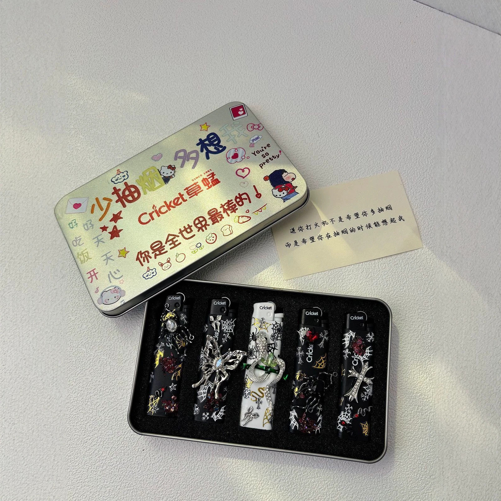 cricket草蜢砂轮打火机创意手工diy高颜值一次性耐用明火防爆礼物
