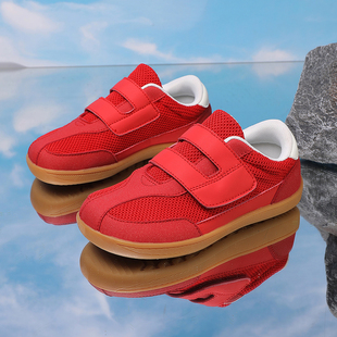 儿童宽头鞋加宽楦肥胖脚大头网面运动鞋透气跑步鞋赤足软底校园鞋