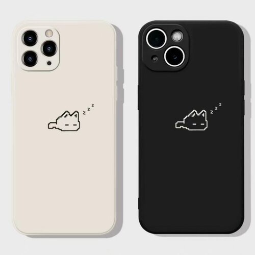 简约睡觉小猫适用苹果17promax情侣手机壳iPhone16可爱14plus小众12/13软壳15华为p70荣耀vivo小米红米OPPO