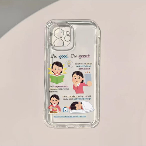 irasutoya女孩适用苹果17promax手机壳iPhone16卡通可爱13创意14/15新款12透明华为p70荣耀vivo小米红米OPPO