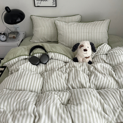 冬季加厚牛奶绒四件套床