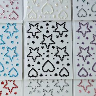 爱心五角星贴纸脸贴水钻贴脸饰品钻石贴脸妆容贴钻化妆贴纸