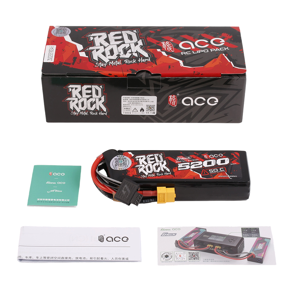 格氏ACE Redrock G-tech 3S锂电池带电里显示 5200mAh 50C 11.1V