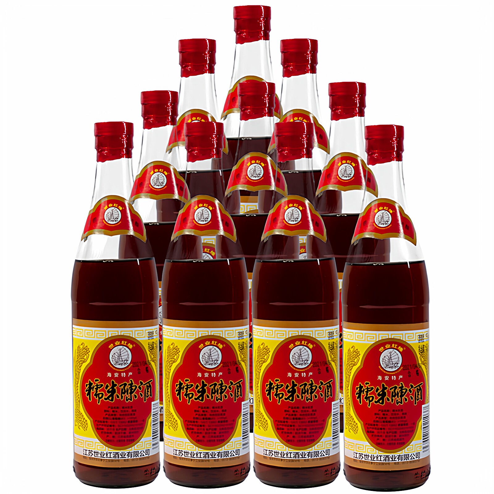 南通海安糯米陈酒450ml*老式瓶装传统型低度黄酒纯糯酿制20瓶顺丰