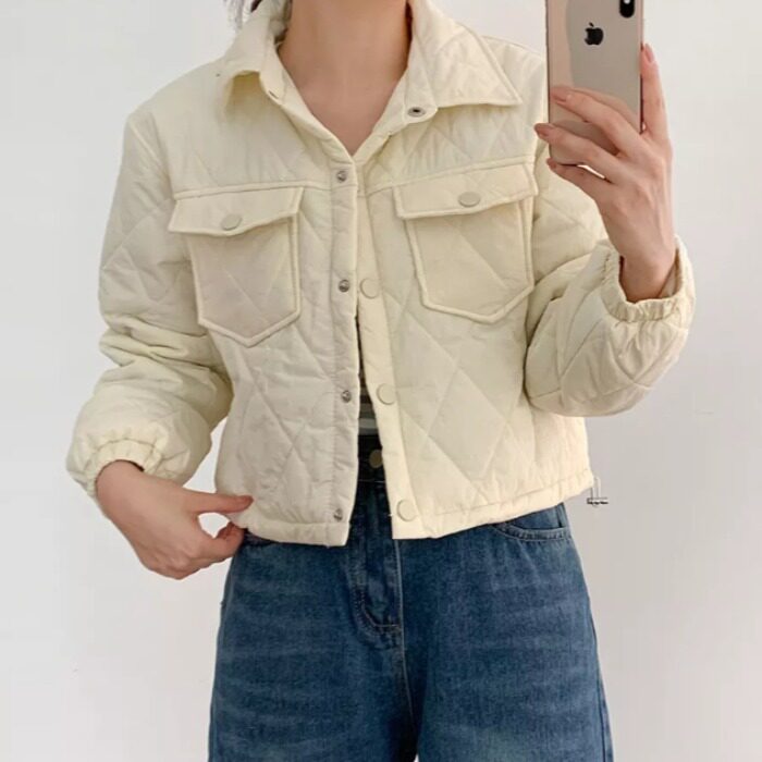 韩版秋冬双口袋设计感棉服原宿风百搭棉衣休闲短款外套女2026女