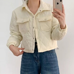 韩版秋冬双口袋设计感棉服原宿风百搭棉衣休闲短款外套女2026女