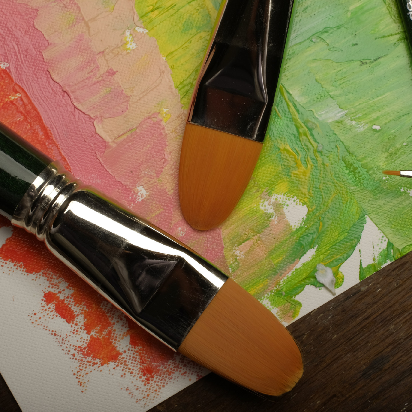 西班牙进口escoda水彩笔尼龙毛平锋水粉笔丙烯油画笔短杆1512