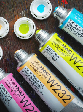 日本进口holbein荷尔拜因水彩颜料半透明HB艺术家管状108色15ml