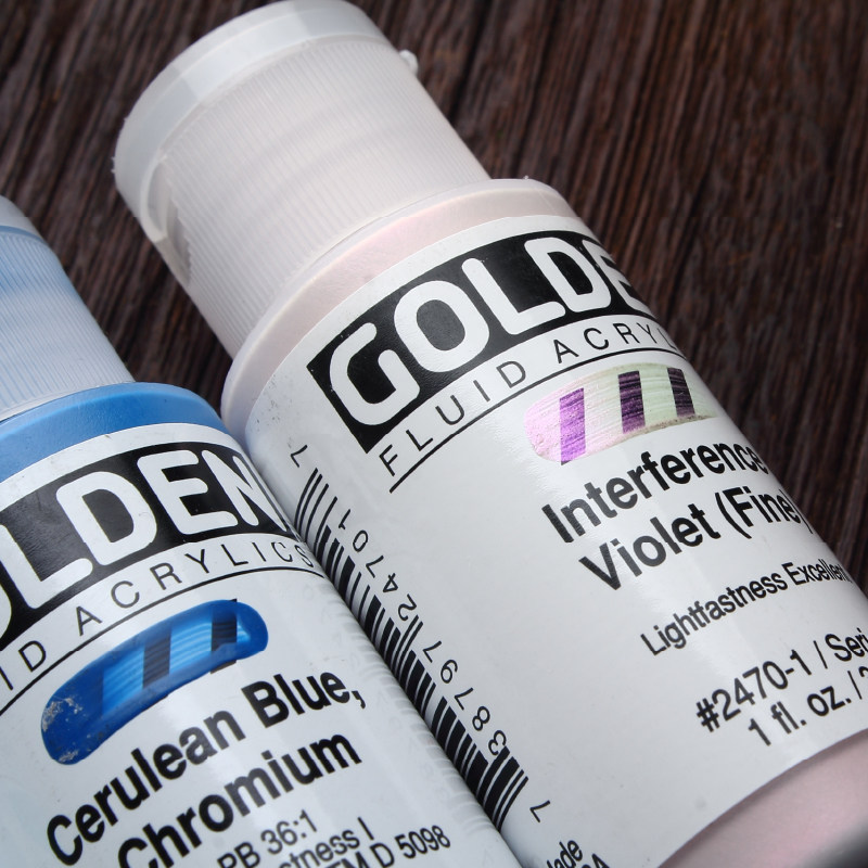 美国进口GOLDEN高登流质丙烯颜料球鞋石膏模型上色DIY玻璃手绘