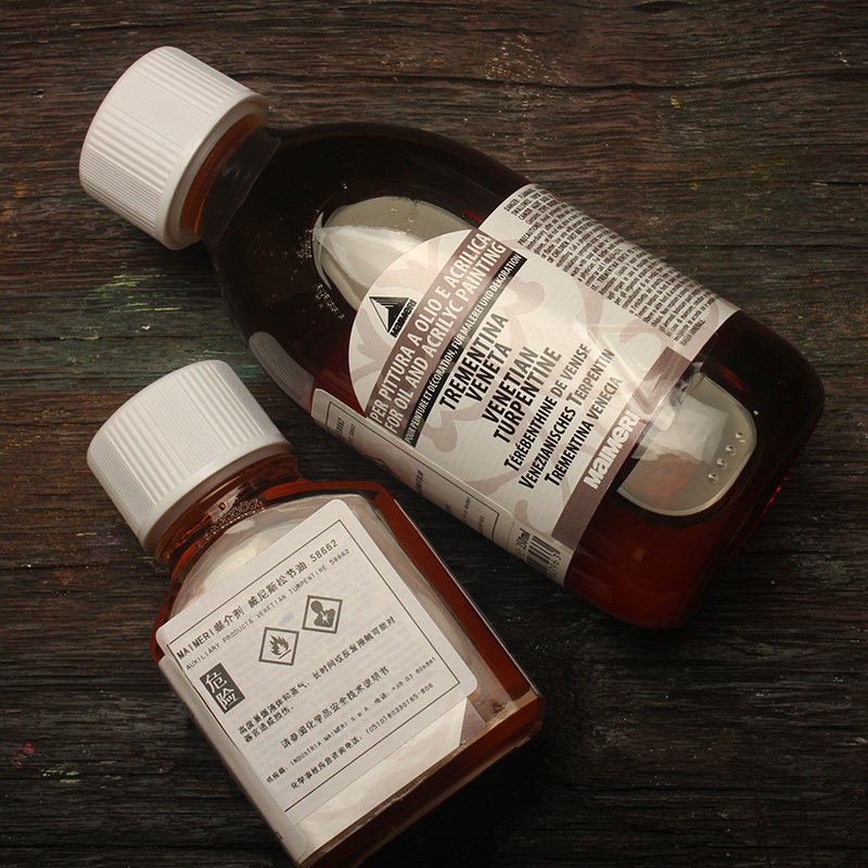 大利进口莓莉maimeri威尼斯松节油树脂古典油画媒介662减弱笔